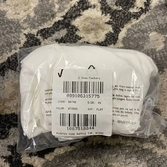 J. Crew Factory Pleated ruffle top Item BA746* - Picture 2 of 4